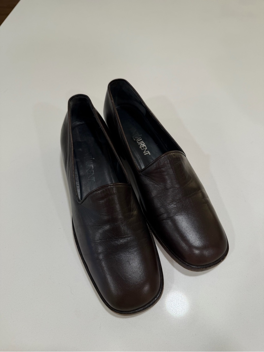 YSL Yves Saint Laurent Vintage Brown Leather Loafers